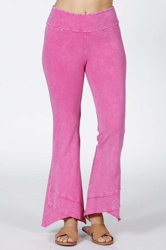 Slant Bootcut Pants - Pink