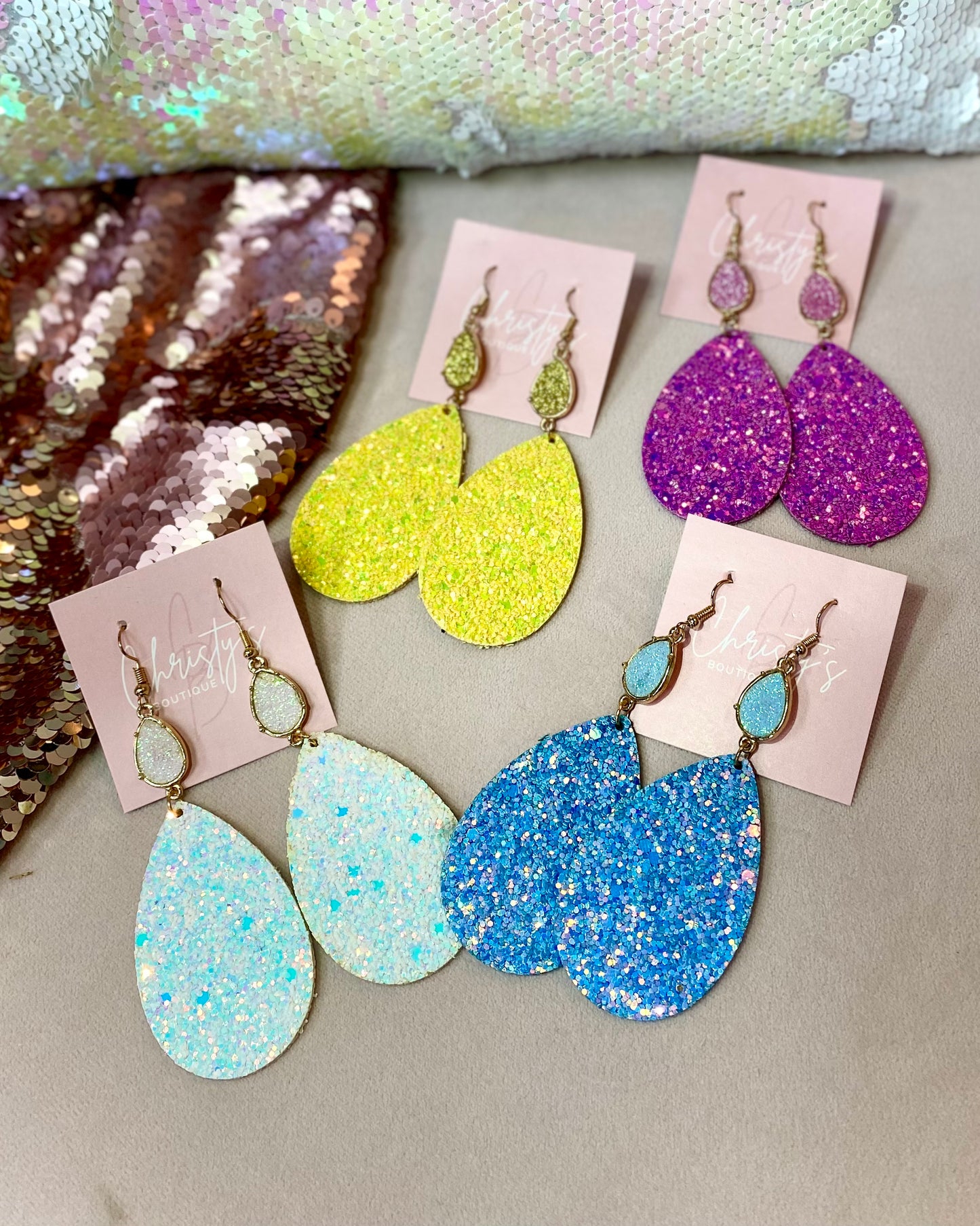 Glitter Dangle Earrings